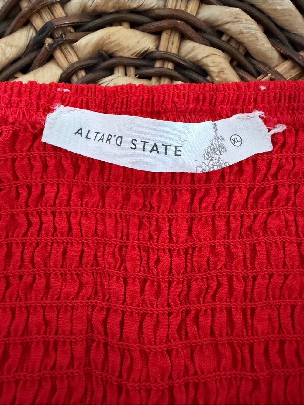 Altar’d State Red Ruffle Crop Top Size XL - Picture 3 of 4